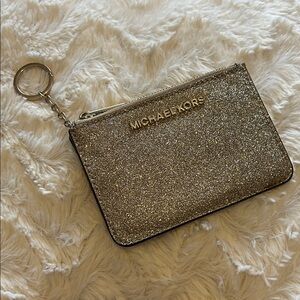 Michael Kors Jet Set Travel Coin Pouch in Gold Glitter